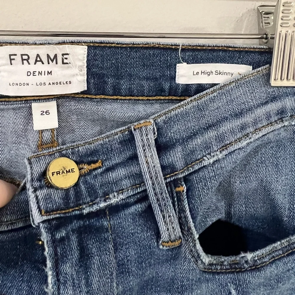 FRAME Denim Le High Skinny Jeans Size 26 Beaufort Blue High Rise Stretch